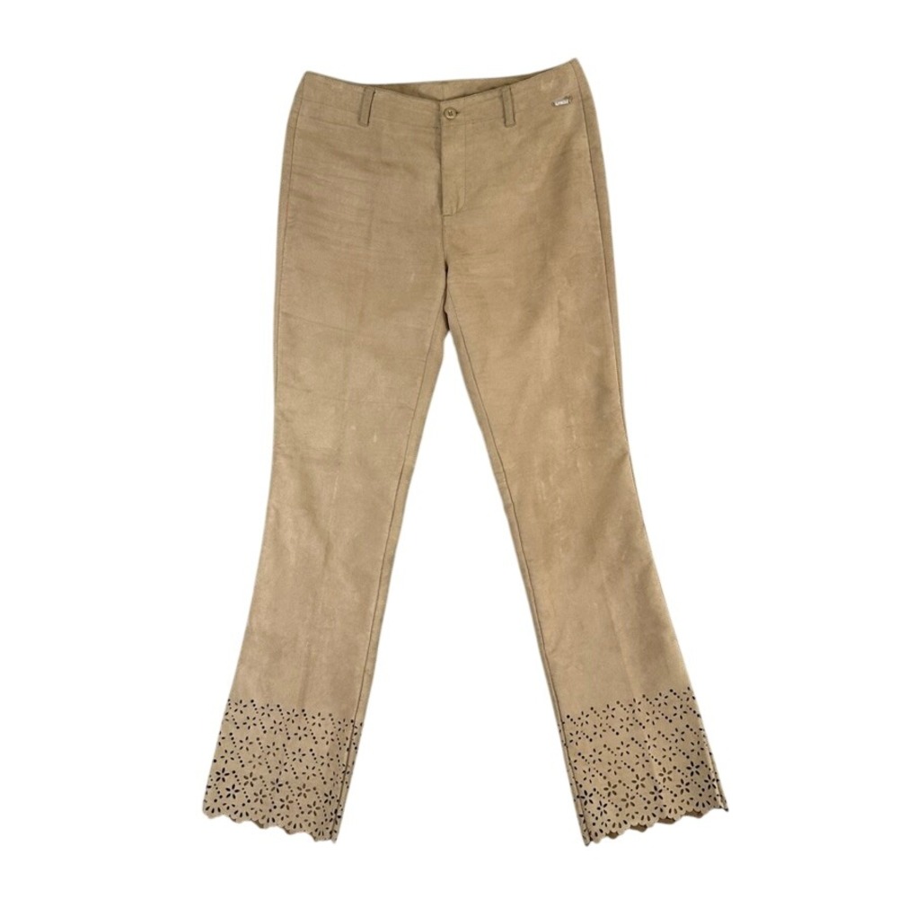Guess USA American Tradition Tan Faux Suede Eyelet Hem Pants Y0373147 Size 31x31